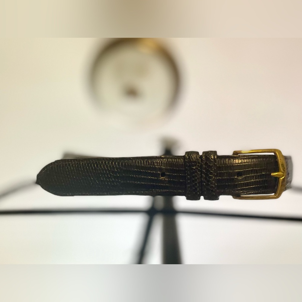 COACH Black Textured Leather Belt